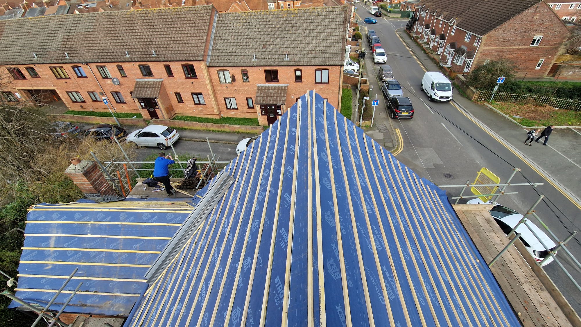 Roof underlay felt and battens installed by Nomad Roofing